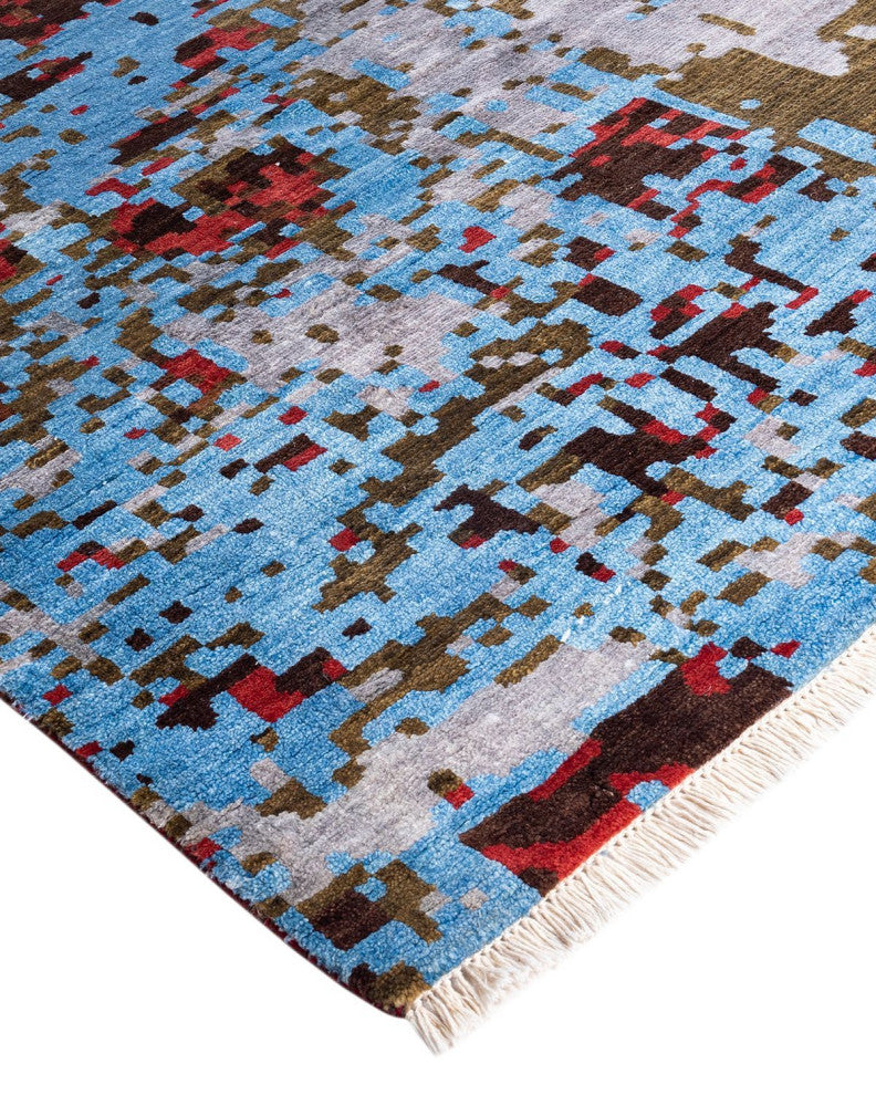 Ikat One-of-a-Kind Hand-Knotted Area Rug Red, 8' 1" x 10' 0"