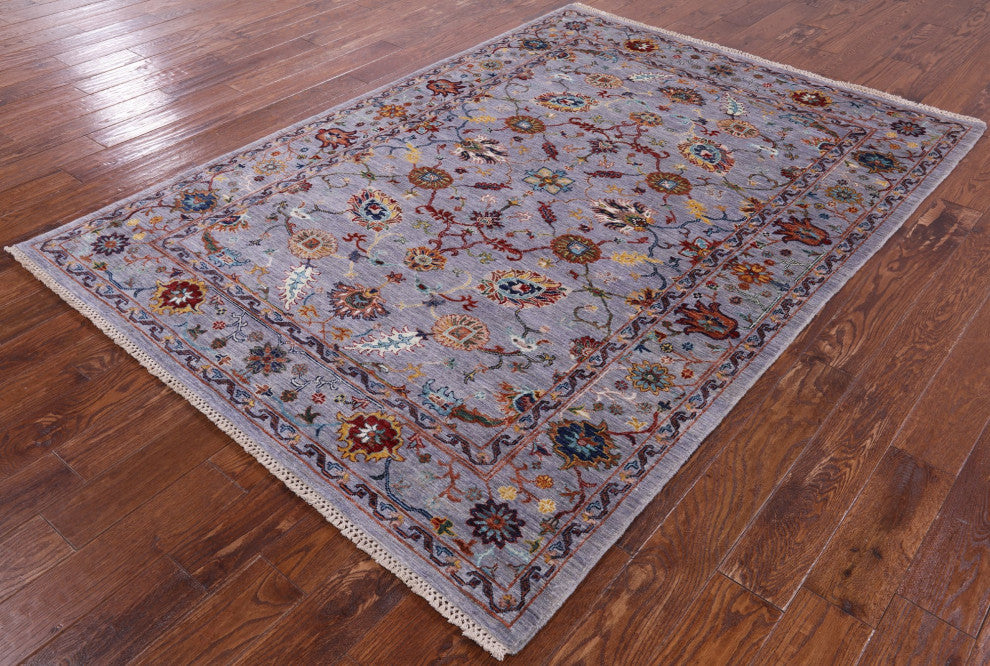 Persian Tabriz Hand-Knotted Wool Rug 5' 7" X 7' 10" Q7408