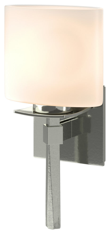 Beacon Hall Ellipse Glass Sconce, Sterling Finish, Opal Glass