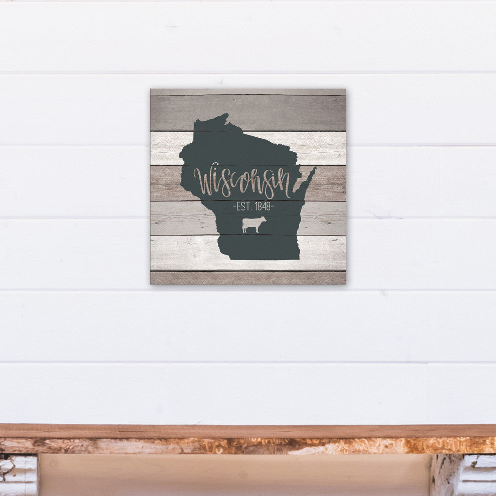 Wisconsin Established 16x16 Canvas Wall Art