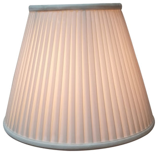 Deep Empire Side Pleat Basic Lampshade, White, 9"x16"x12.25"