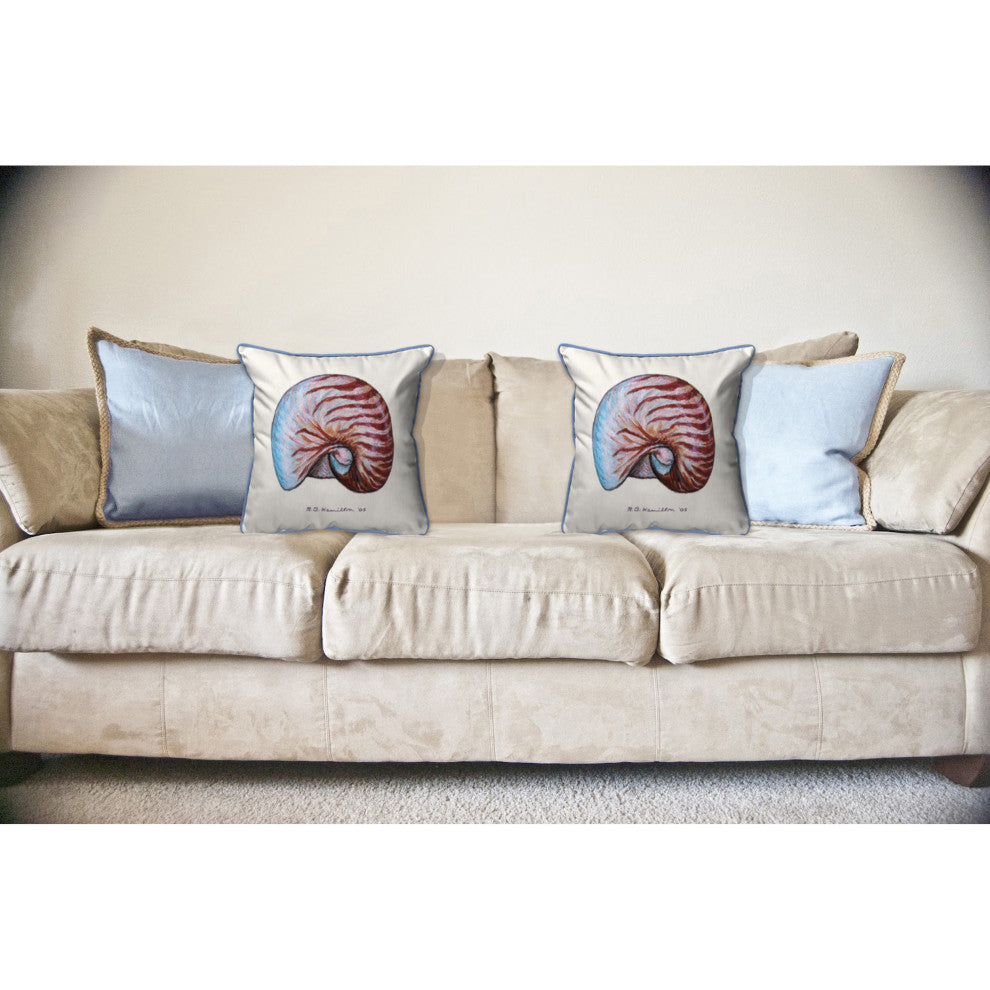 Nautilus Shell Large Indoor/Outdoor Pillow 18x18