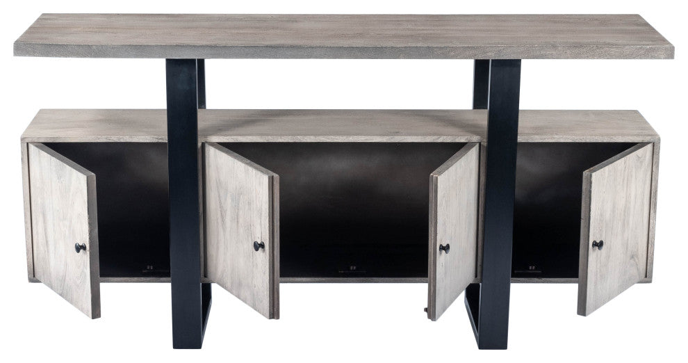 Butler Raitis Gray Wood and Metal Sideboard