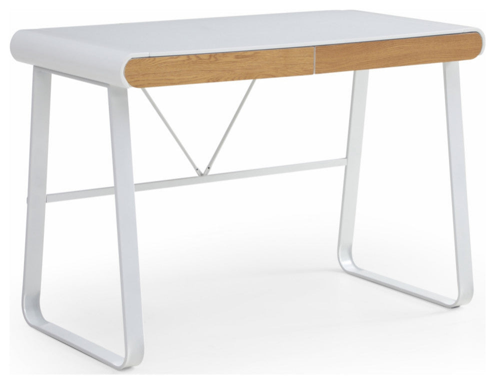 Loft Lyfe Nila Desk, 2 Storage Drawers, White 43.3Lx21.6Wx30H