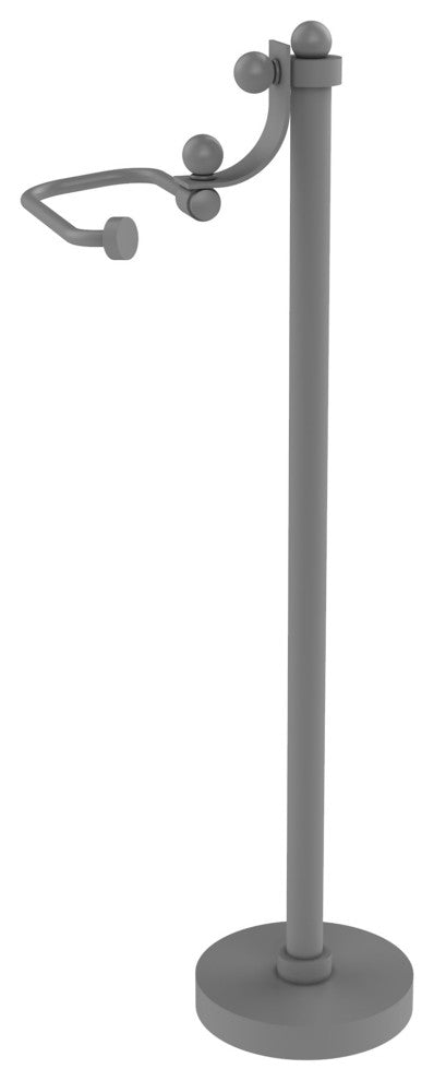 Free Standing European Style Toilet Tissue Holder, Matte Gray