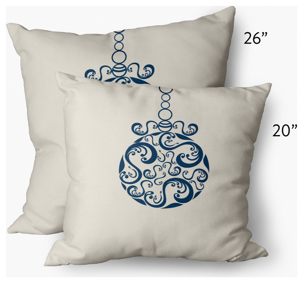 Fancy-Bulb Decorative Throw Pillow, Bright Navy, 14"x20"