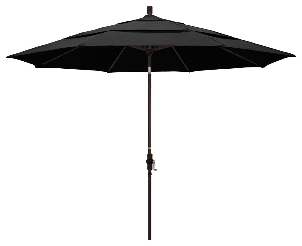 11' Aluminum Umbrella Collar Tilt Bronze, Olefin, Black