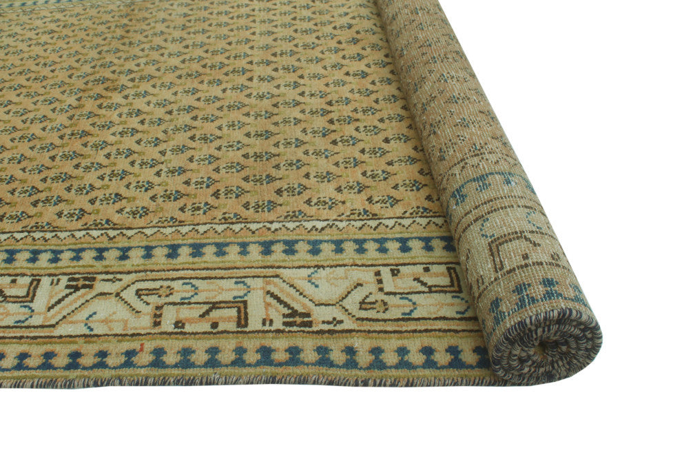 Vintage Distressed Mahmut Rust/Ivory Runner, 3'7x10'3