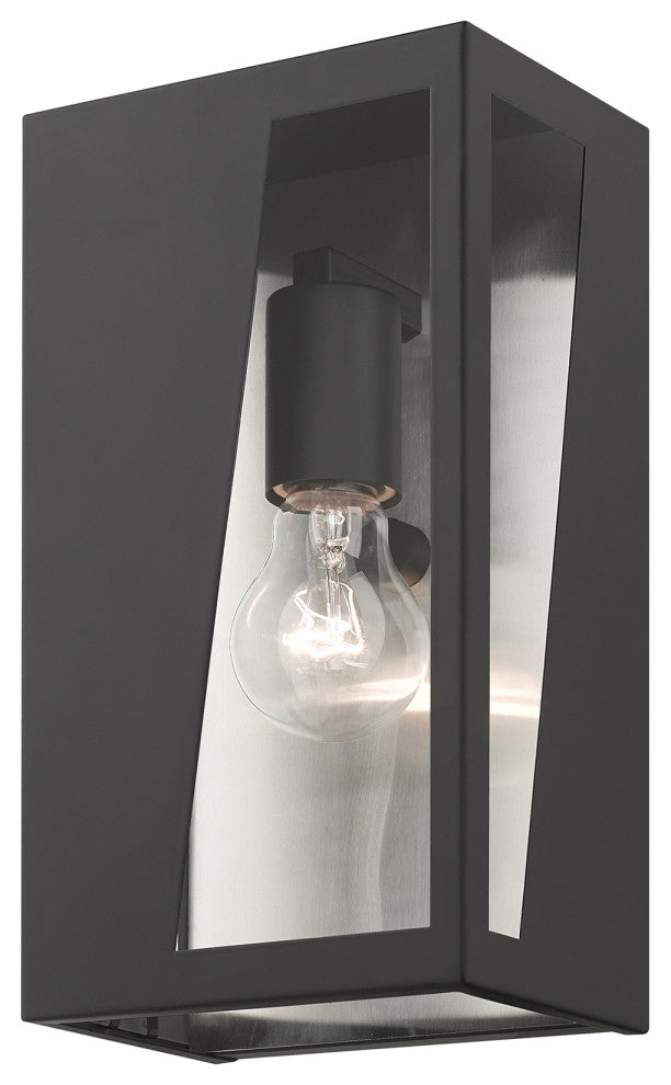 Forsyth 1-Light Black Outdoor Medium ADA Wall Lantern