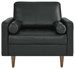 Valour Leather Armchair, Black