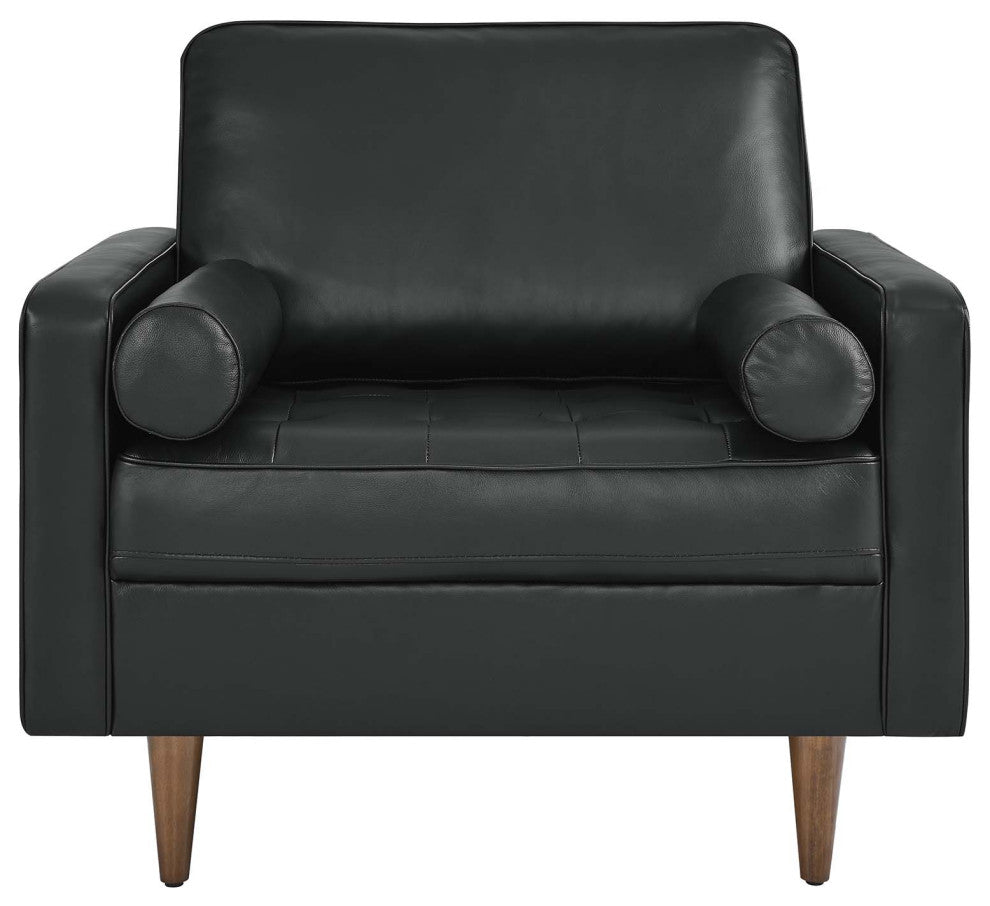 Valour Leather Armchair, Black