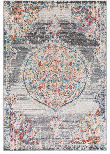Surya Serapi SRP-2306 5'3"x7'3" Rug, Cream/Rose/Pale Pink/Gray/Gray/Navy/Aqua