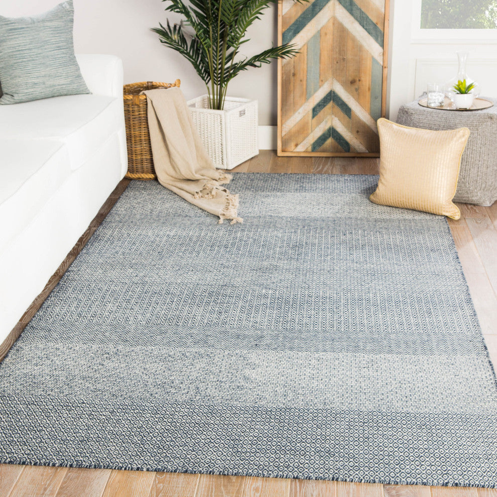 Jaipur Living Glace Handmade Geometric Dark Blue/ Ivory Area Rug 10'X14'
