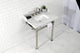 Kingston Brass LMS30MSQ6 30" Carrara Marble Console Sink, Legs
