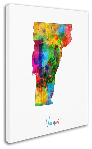 "Vermont Map" Canvas Art by Michael Tompsett