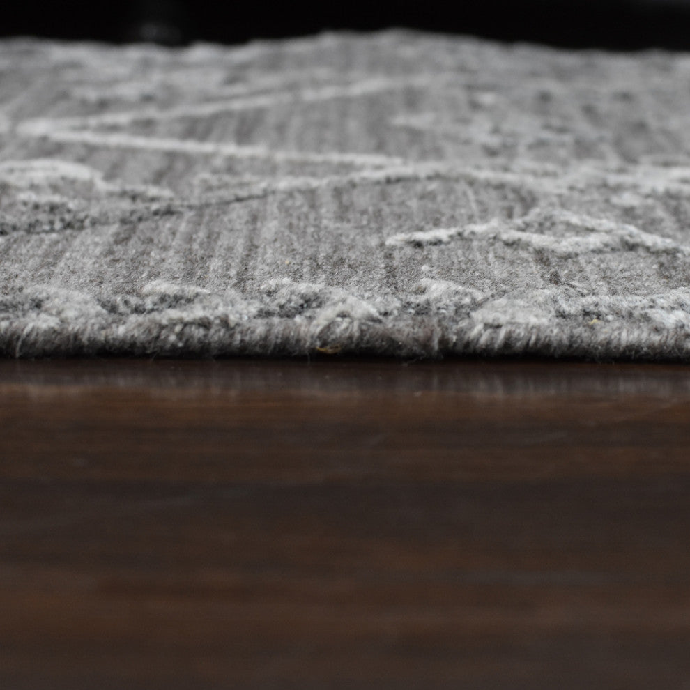 HAND WOVEN FLAT WEAVE KILIM POLYESTER AREA RUGS -Rectangle,Dark Gray,Geometric, [Runner] 2'6''x10'