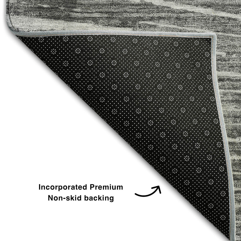Premium Machine Washable Mayfield AMF542 Gray 5' x 7'6" Rug