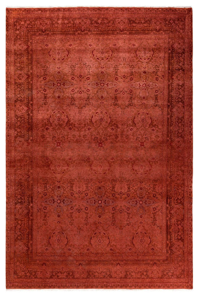 Fine Vibrance, One-of-a-Kind Hand-Knotted Area Rug Pink, 6'3"x9'3"