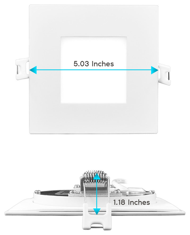 Luxrite 4" Ultra Thin LED Recessed Light 5 Color Selectable 6 Pack