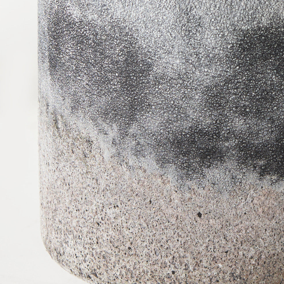 Squally 6.0Lx6.0Wx6.4H Black/Brown Ceramic Ombre Textured Small Vase