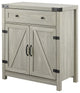30" Farmhouse Barn Door Accent Cabinet - Stone Grey
