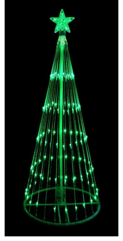 6' Green LED Light Show Cone Christmas Tree Lighted Yard Art Decoration