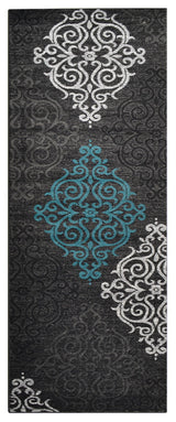MACHINE MADE HEATSET POLYPROPYLENE AREA RUGS -Silver Blue,Contemporary Design, [Runner] 3'2''x10'