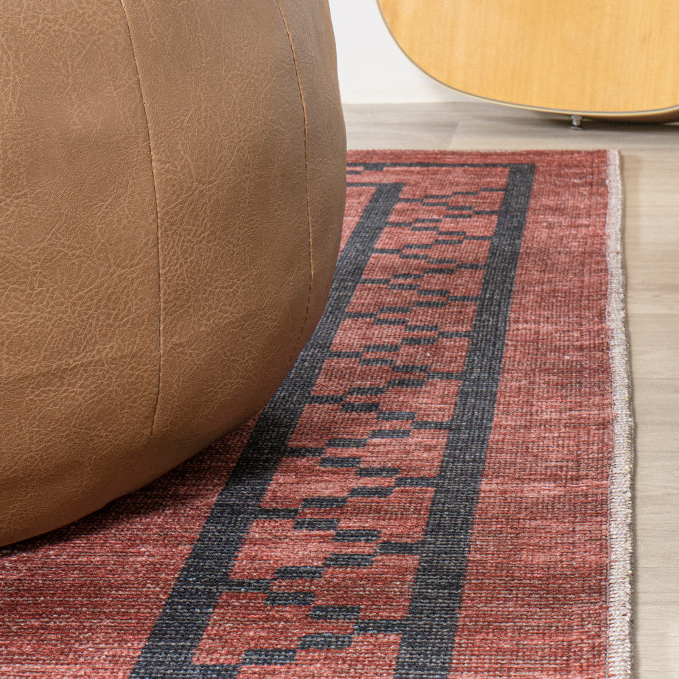 Korsa Geometric Medallion Machine-Washable Area Rug, 4x6