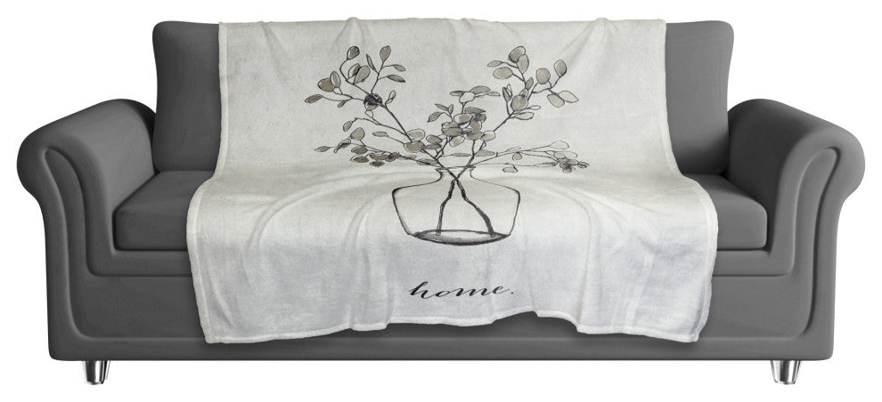Flower Line Drawing 50x60 Coral Fleece Blanket