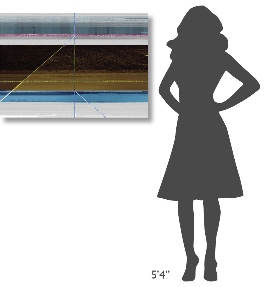 "Abstract Blue And Brown Lines" Fine Art Print
