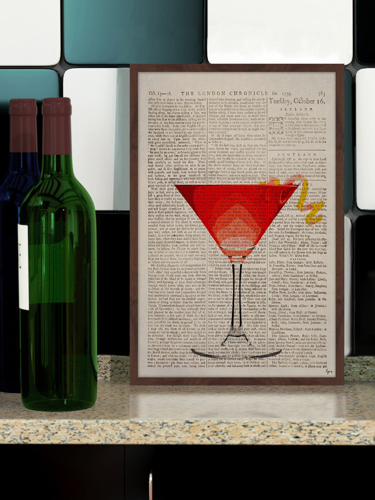 "Watermelon Martini" Framed Painting Print, 12"x18"