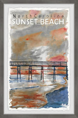 "Sunset at the Beach" Framed Painting Print, 20x30