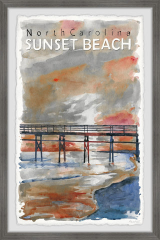 "Sunset at the Beach" Framed Painting Print, 20x30