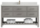 Parker 60 Single Sink Bathroom Vanity in Elephant Skin Gray  2" Carrara Quartz