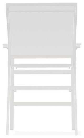 Bazza Sling Balcony Height Stackable Outdoor Stool, White/Snow