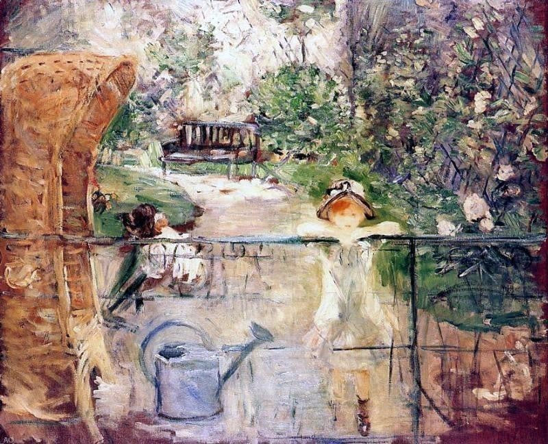 Berthe Morisot The Basket Chair - 20" x 25" Premium Canvas Print