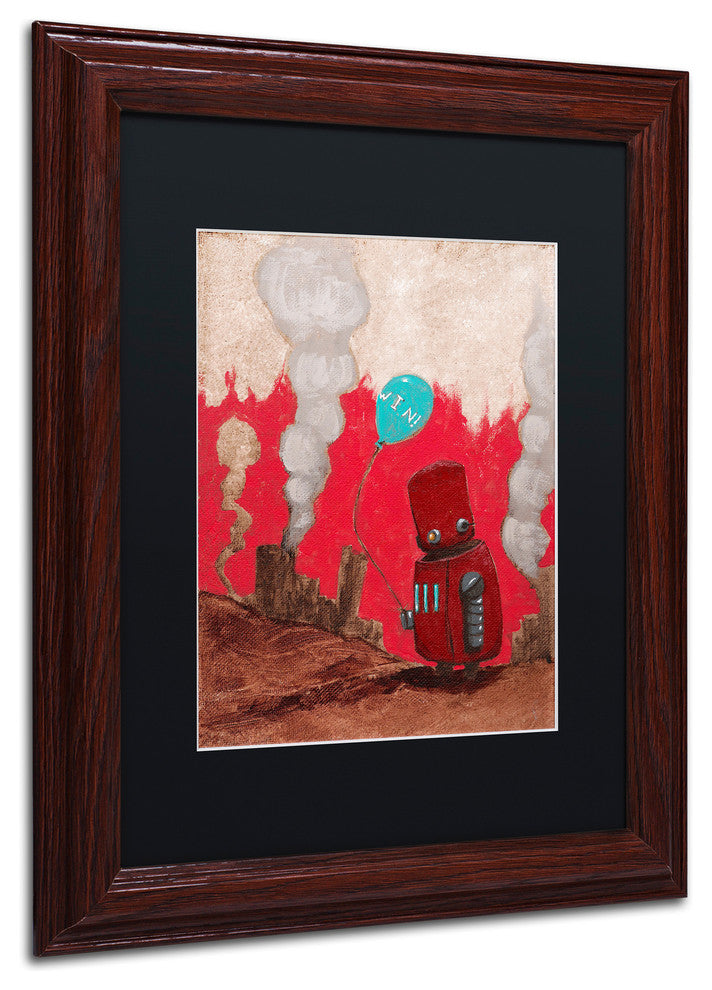 'Win!' Matted Framed Art, Wood Frame, Black Matte, 14x11