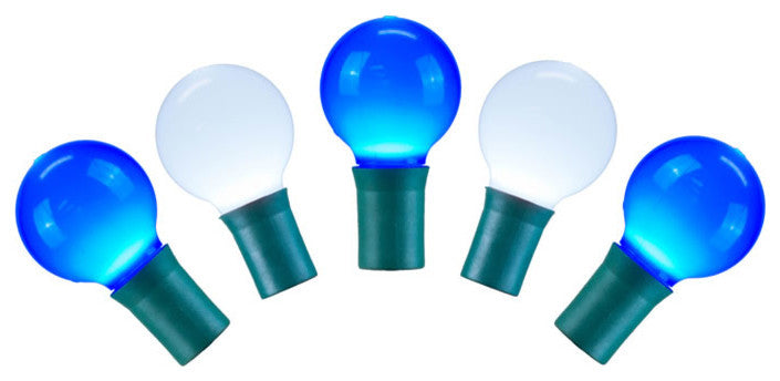 Vickerman X8Gcg42 25 Blue-White G30 Led Light, 16' Christmas Light Strand