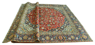 Fine Vintage Distressed Blyth Red/Navy Rug, 8'9 x 11'6