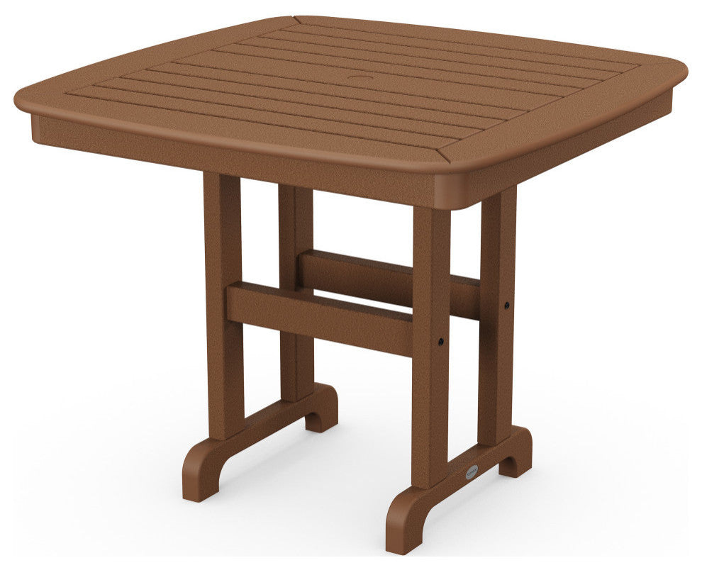 Polywood Nautical 37" Dining Table, Teak
