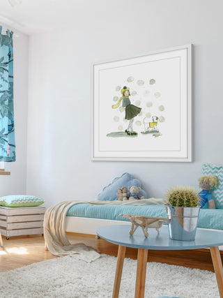 "Cora and Milo" Framed Painting Print, 12"x12"