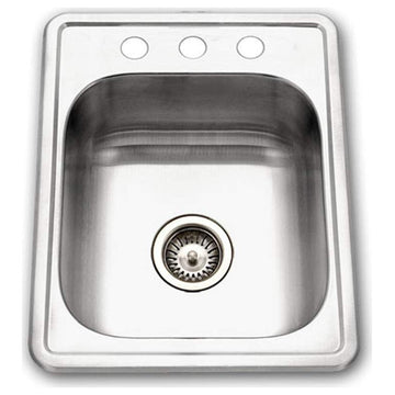 Houzer 1722-7BS Hospitality 17" Drop In Single Basin Stainless - Stainless