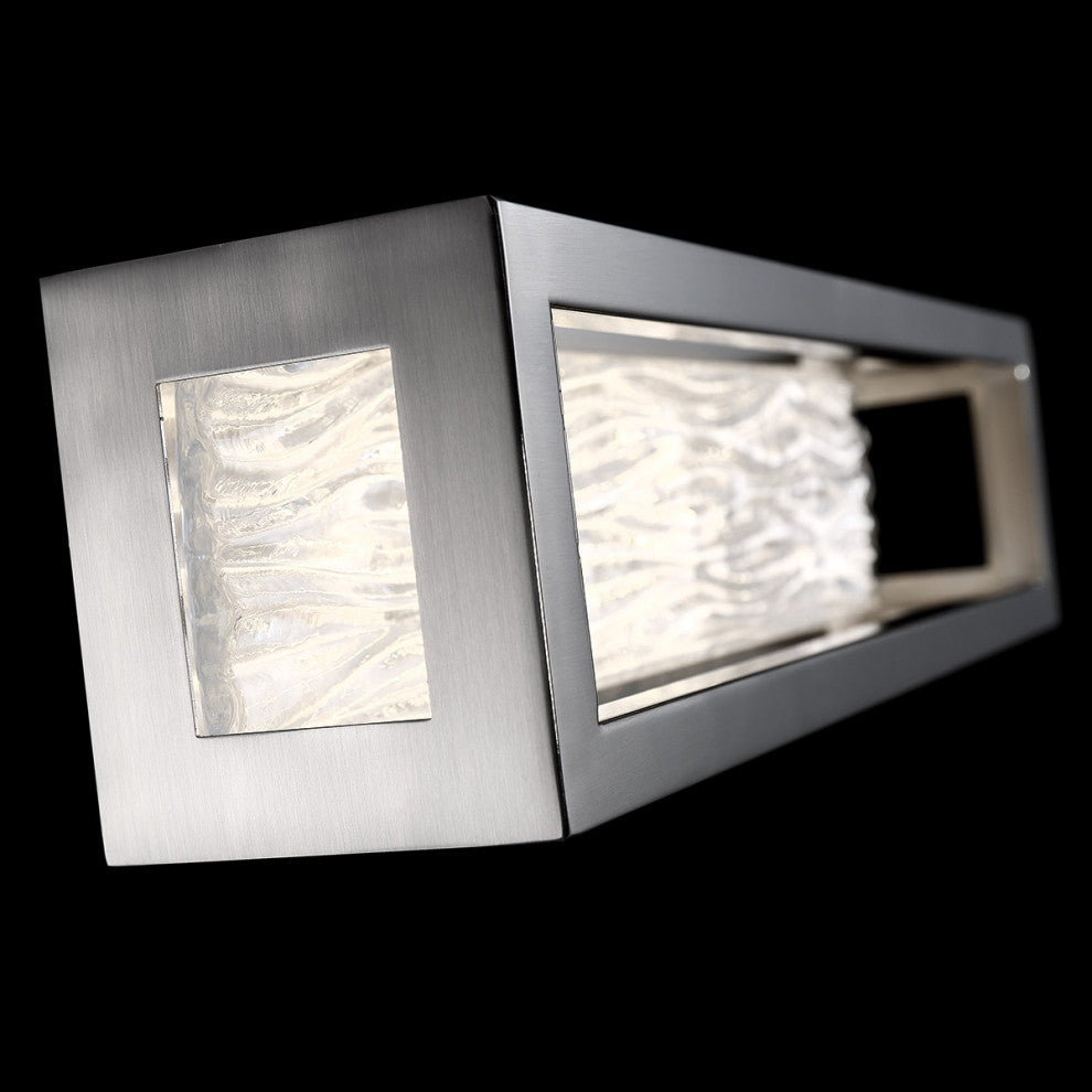 Shock Waves 27" LED Bathroom Vanity and Wall-Light 3000K, Brushed Nickel