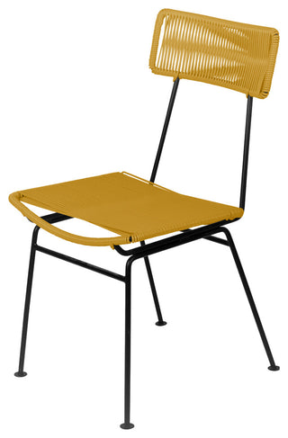 Hapi Indoor/Outdoor Handmade Dining Chair, Gold on Black