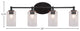 Capri 4-Light Bath Bar, Matte Black/Clear Bubble