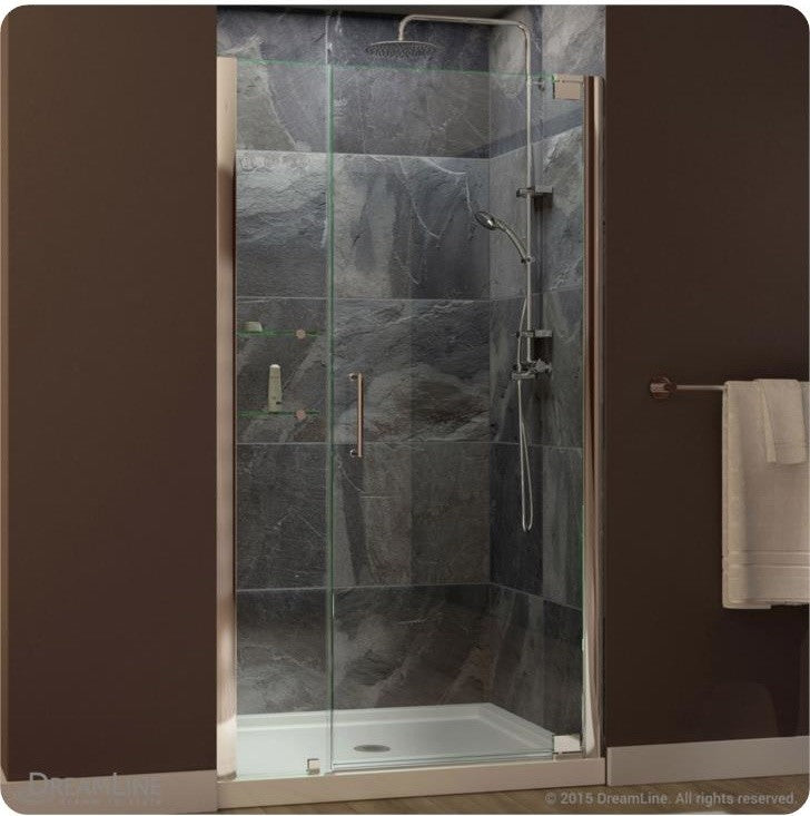 DreamLine Elegance Frameless Pivot Shower Door, Chrome, 40.75"-42.75"