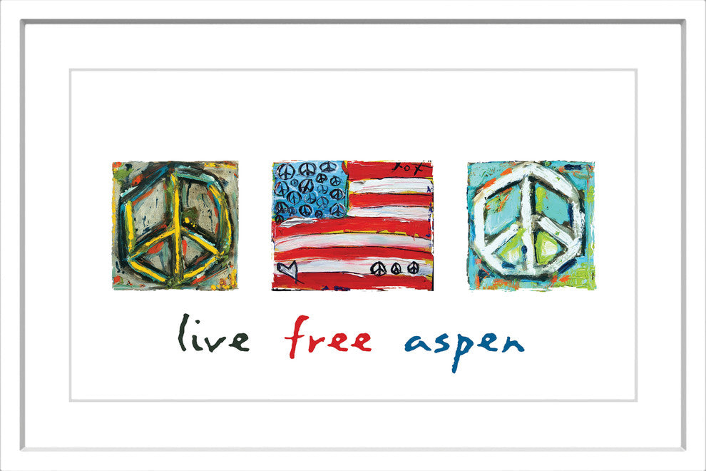 "Live Free Aspen" Painting Print in Frame by Tori Campisi