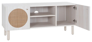 Safavieh Ophelia 2 Door 2 Shelf Media Stand, Bleached White/Natural