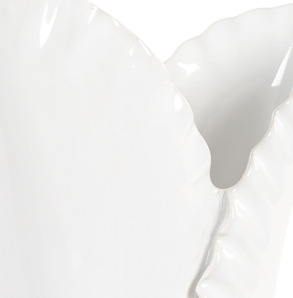 Uttermost 18222 Leafscape 15" Tall Ceramic Vase - Set of 2 - White