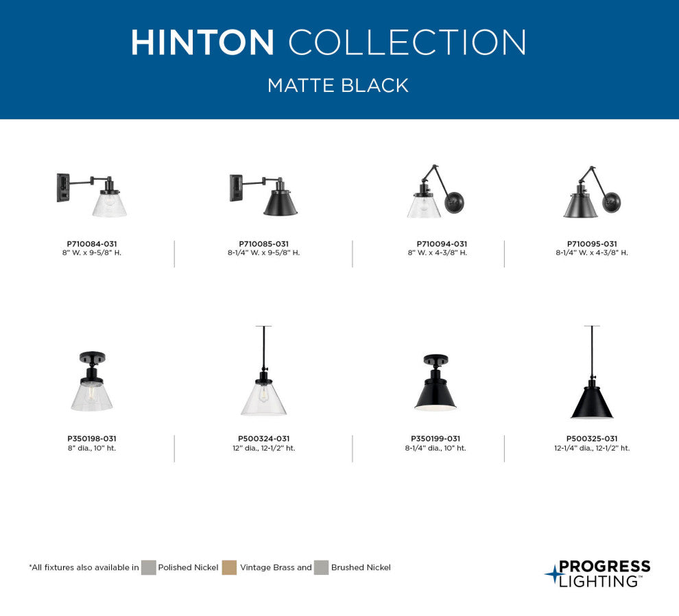 Hinton 1-Light Seeded Glass Industrial Flush Mount Ceiling Light, Matte Black